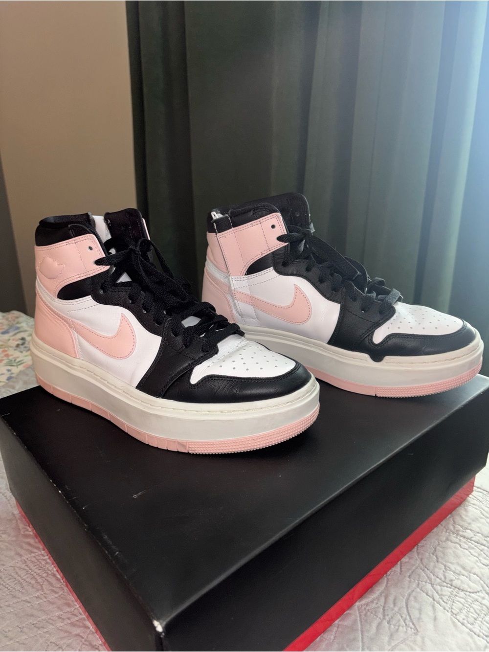 Nike Women’s High-Top Sneakers in Pink, Black & White